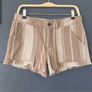 EUC Free People Beige Striped linen blend  Shorts